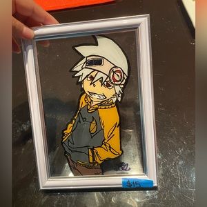 soul eater painting on glass in frame